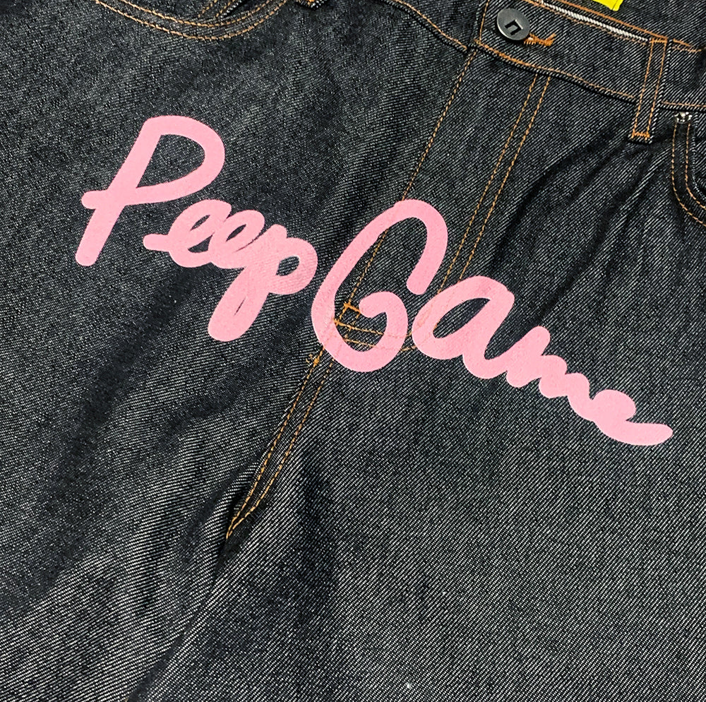 Peep Game Script Logo Baggy Jeans