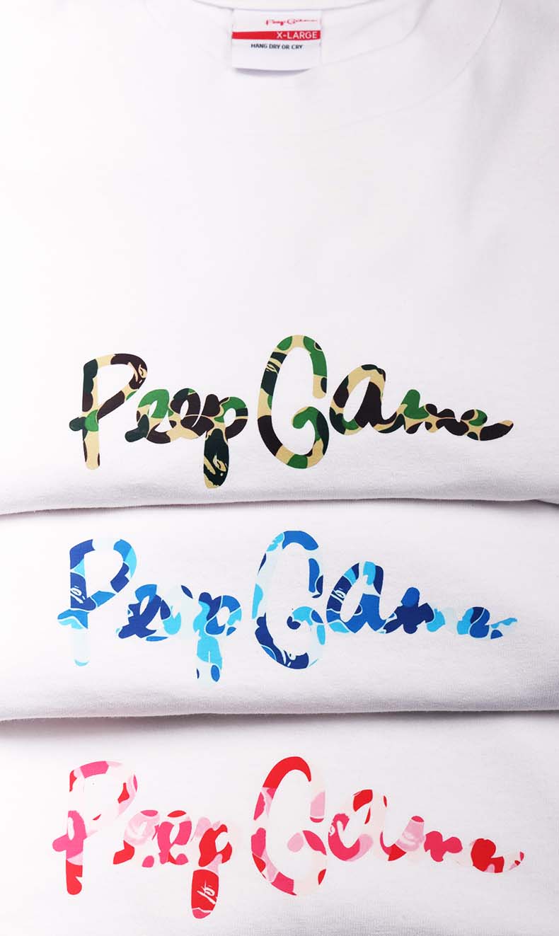 Peep Game ABC Camo Script Logo