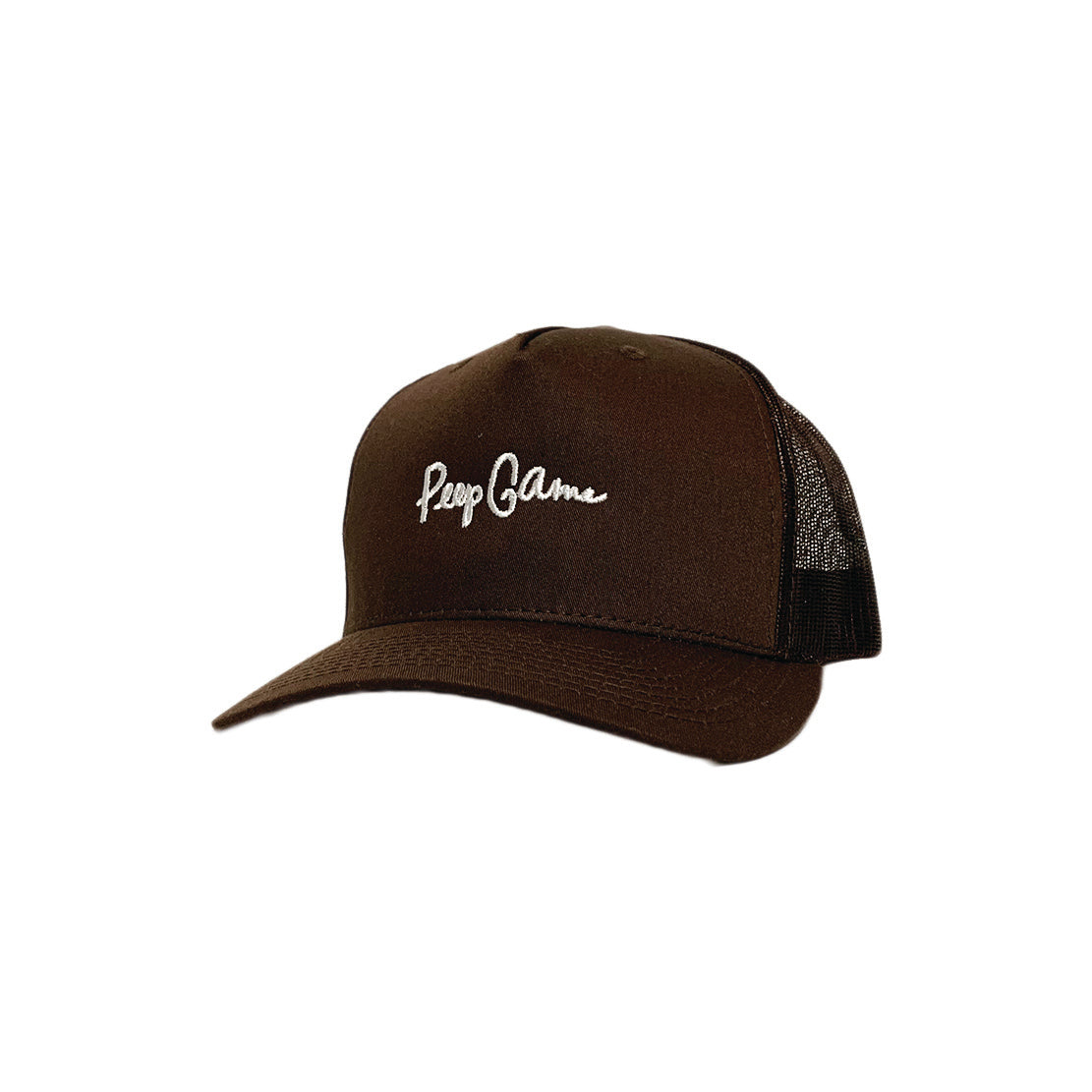 Peep Game Script Logo Trucker Hat