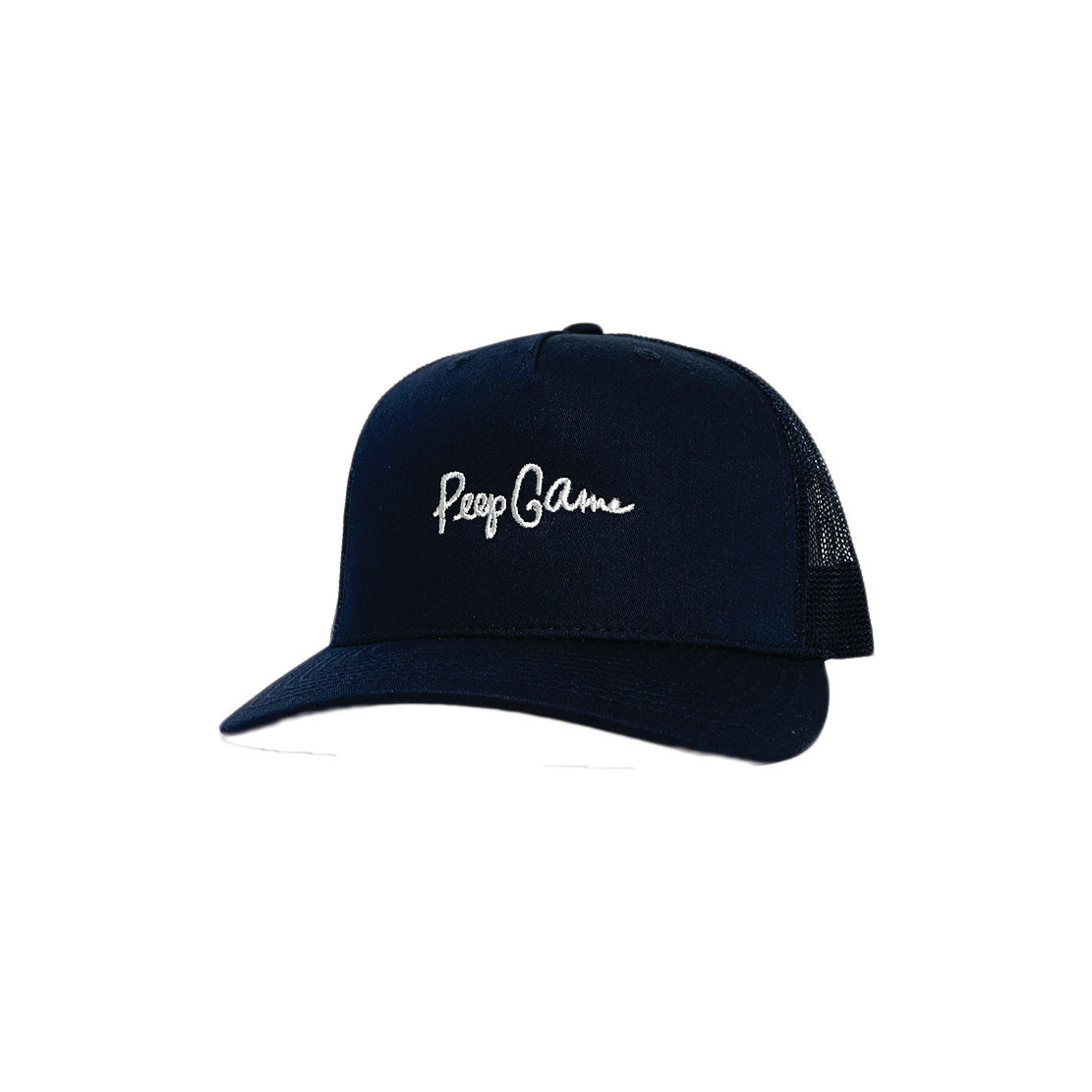 Peep Game Script Logo Trucker Hat