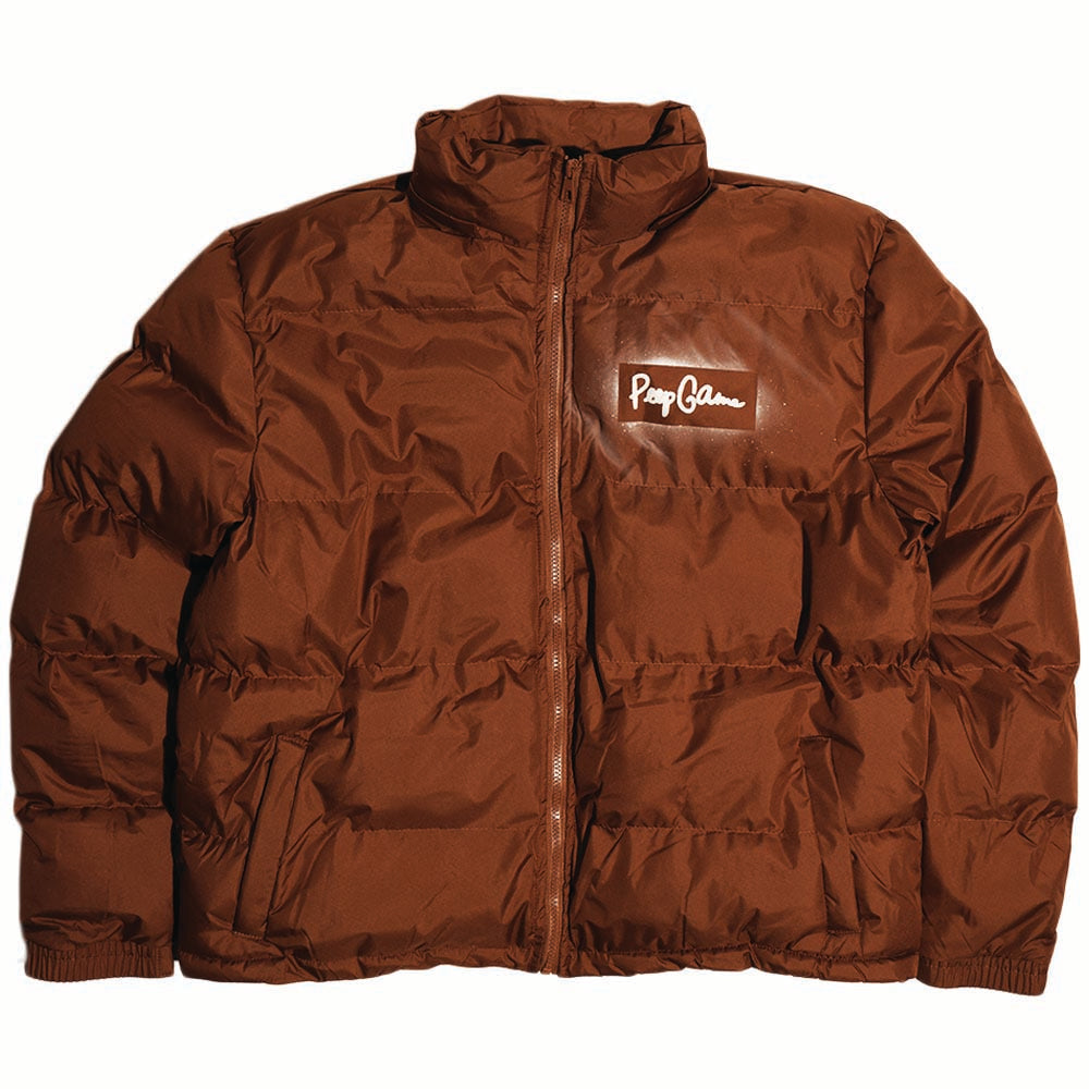 Peep Game Stencil Puffer Jacket