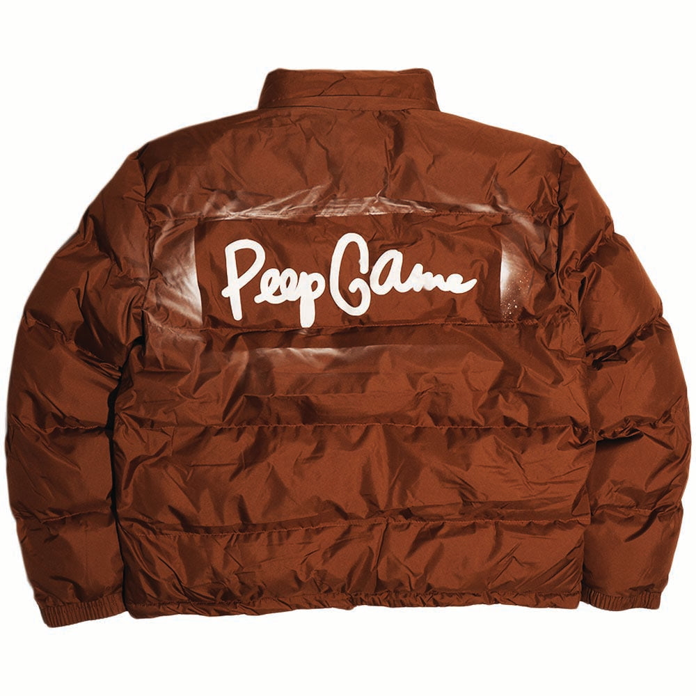 Peep Game Stencil Puffer Jacket