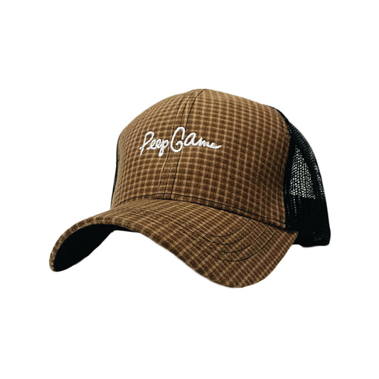 Peep Game Script Logo Trucker Hat