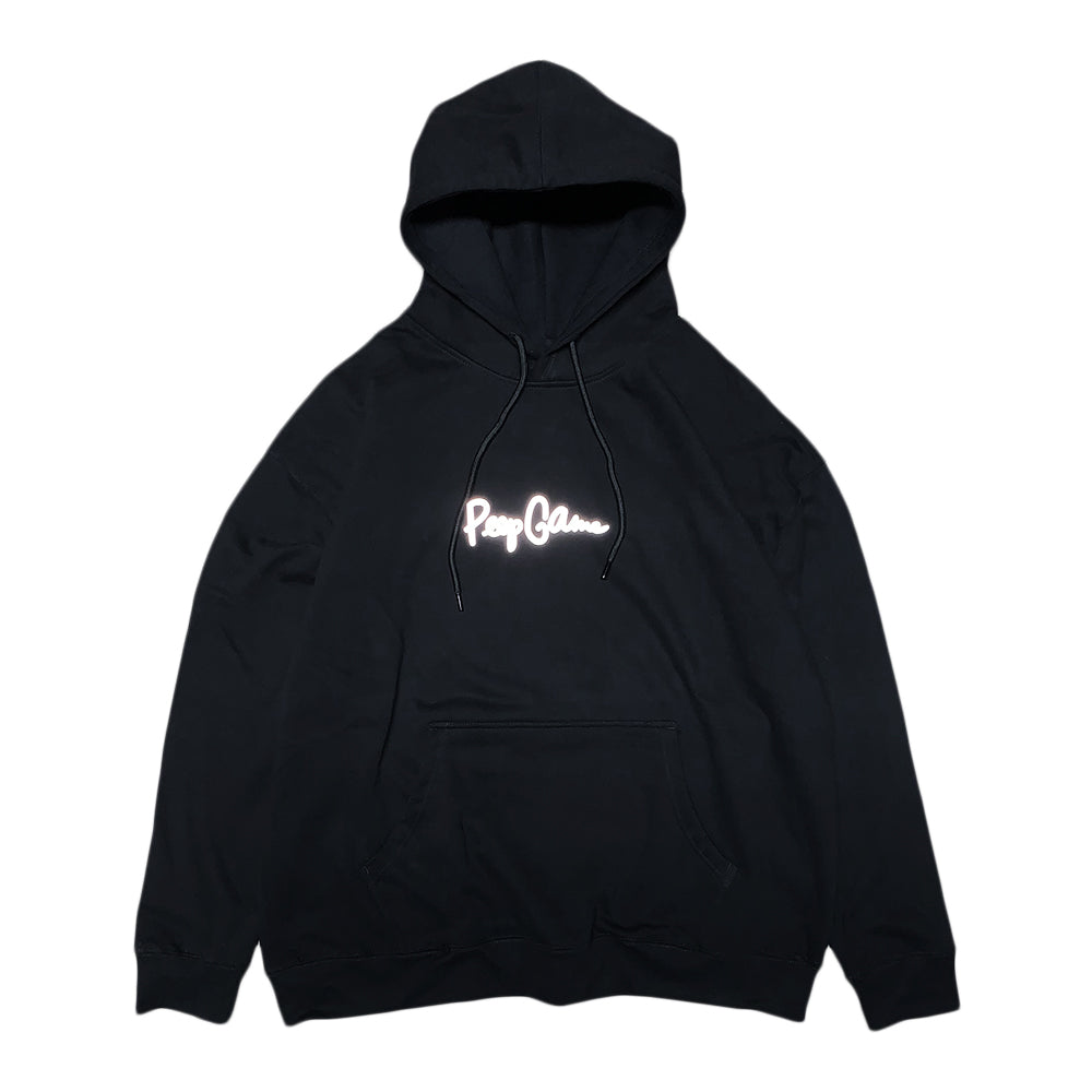 Peep Game Reflective Script Logo Hoodie