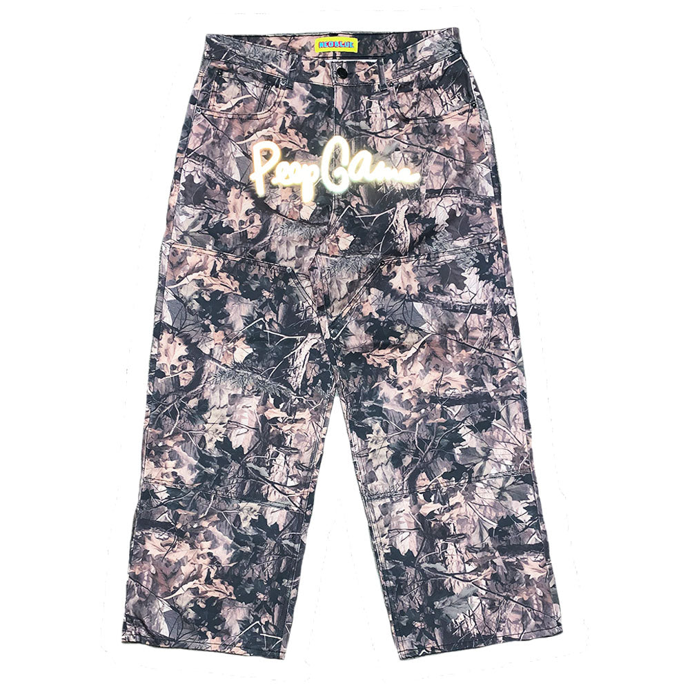 Peep Game Baggy Double Knee Script Logo Pants