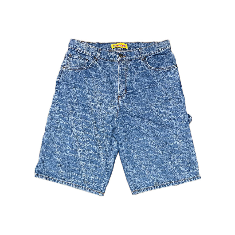 Peep Game Laser Repeat Logo Jean Short
