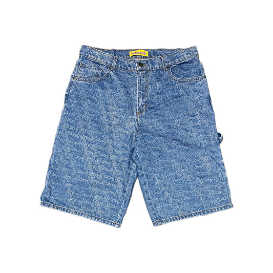 Peep Game Laser Repeat Logo Jean Short
