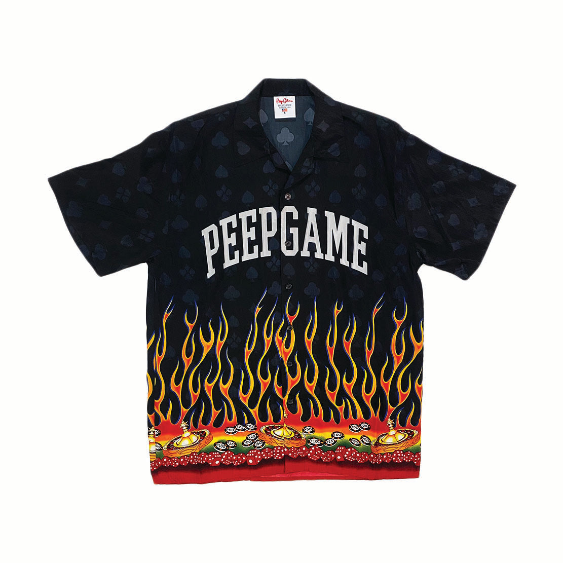 Peep Game Up in Flames Rayon Shirt