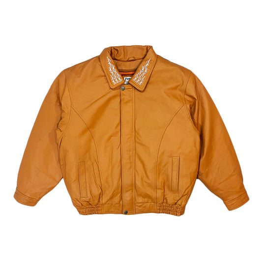 Peep Game Leather Bomber Jacket